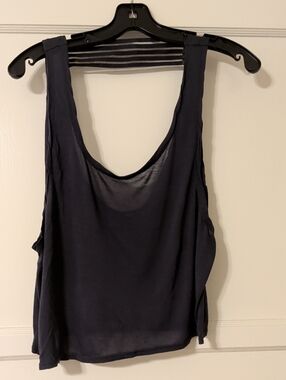 ALO Yoga Dark Gray Scoop-Back Draped Tank